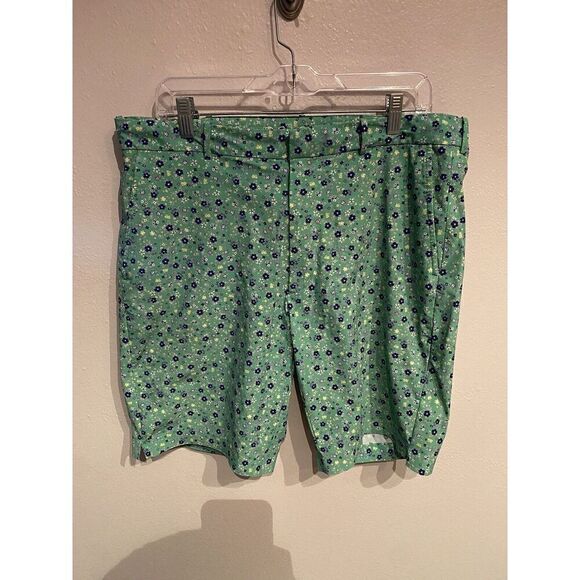 Polo Ralph Lauren Golf Shorts Mens 35 Green Golf Print Paisley Lined - Picture 1 of 11